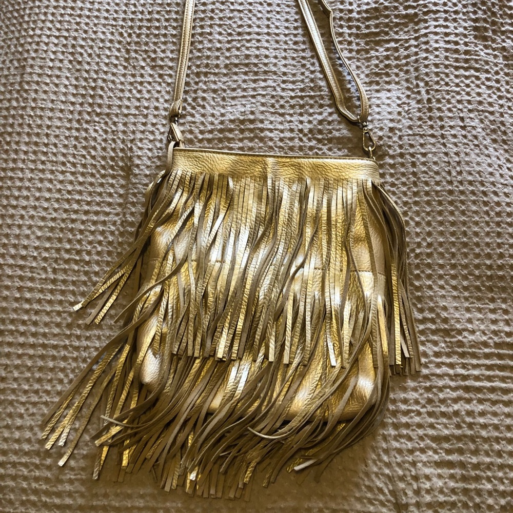 Gold Fringe Crossbody Bag